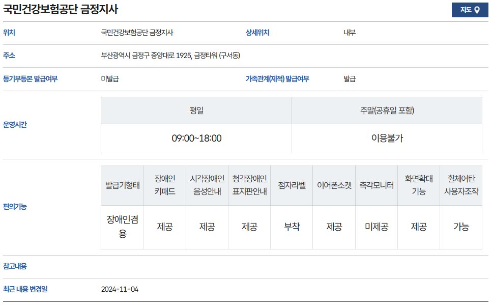 부산금정구무인발급기위치