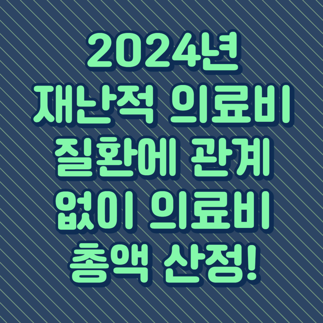 재난적 의료비 2024년 부터 질환 상관없이 의료비 총액 산정