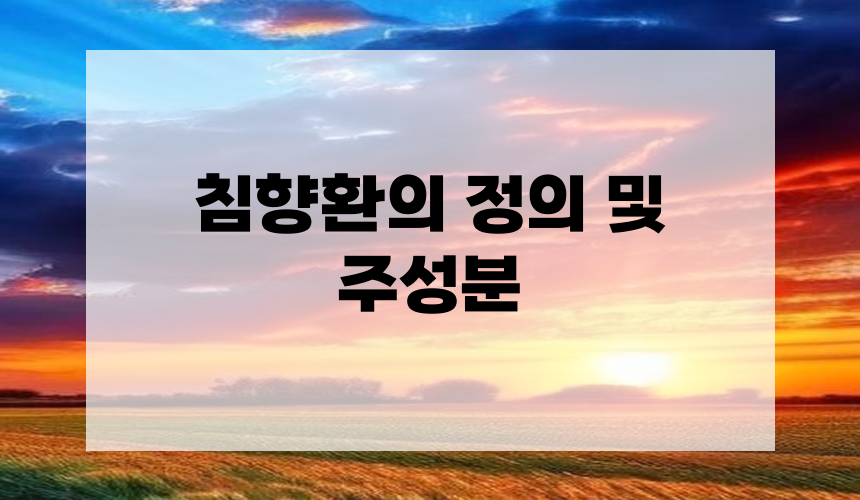 1. 침향환의 정의 및 주성분