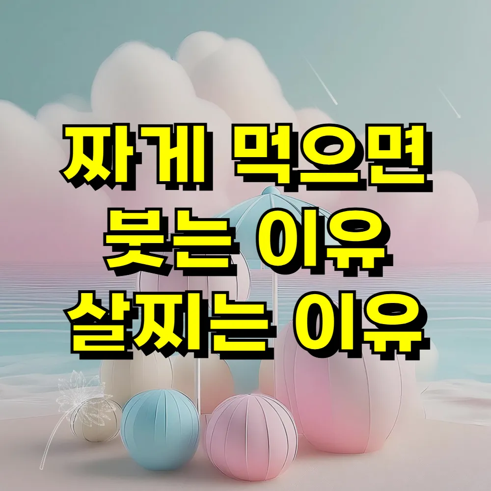 짜게 먹으면 붓는 이유 살찌는 이유