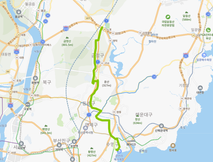  부산 49번버스 노선, 시간표 안내 [노포동, 부산종합버스터미널, 부산대학교, 부산대역, 광안리해수욕장, 광안역]