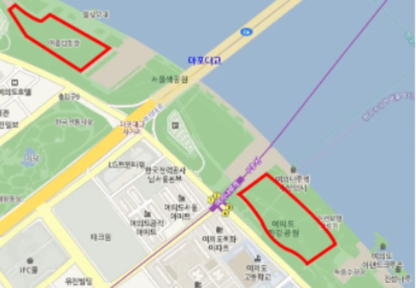 여의도한강공원 위치도