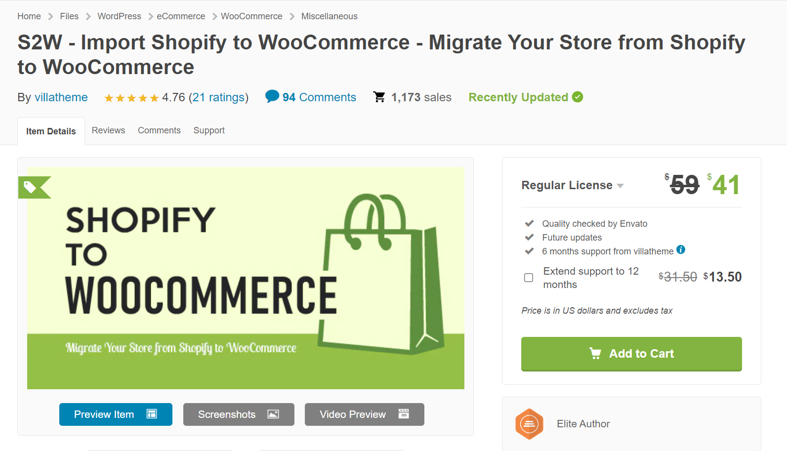 쇼피파이를 워드프레스로 이전하는 Import Shopify to WooCommerce 플러그인 블프 세일