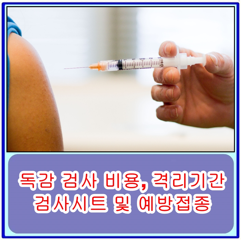  독감 검사 비용, 격리기간, 검사시트 및 예방접종