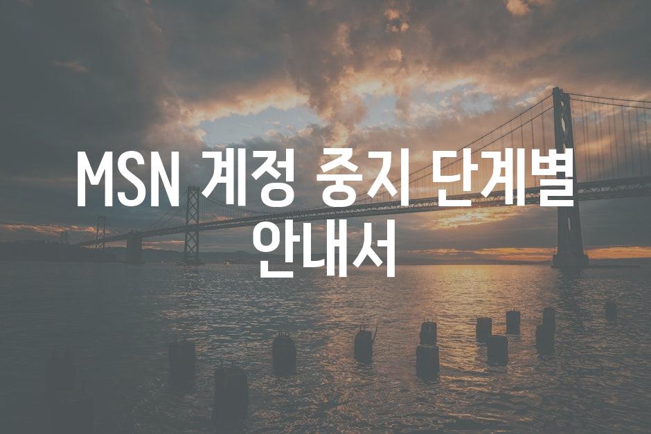 MSN 계정 중지 단계별 안내서