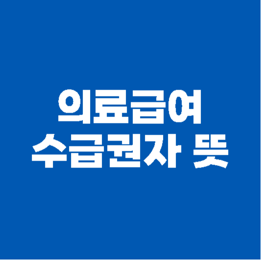 의료급여 수급권자 뜻
