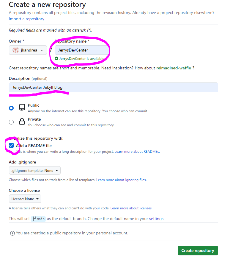 Jekyll 블로그용 Repository 생성
