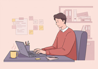 일하는 직장인의 모습