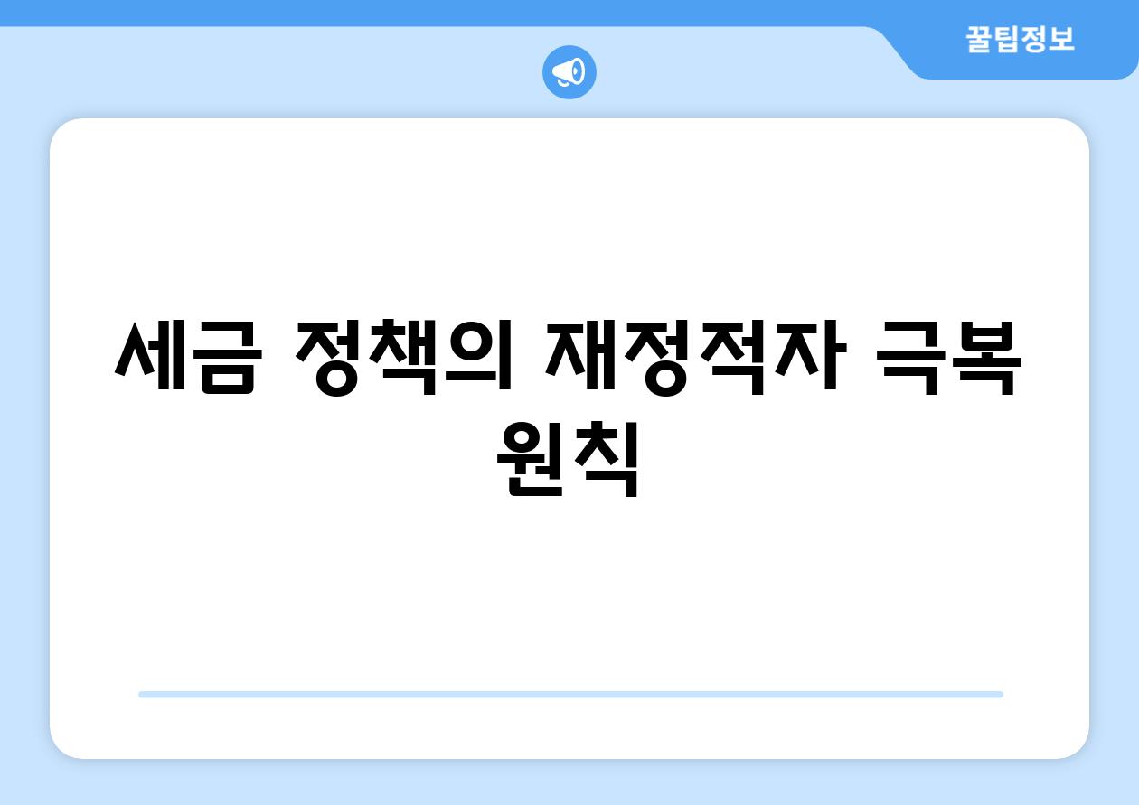 세금 정책의 재정적자 극복 원칙