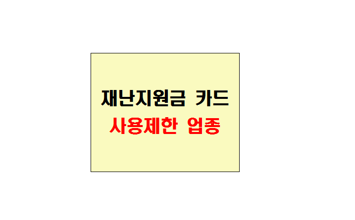  재난지원금 사용 제한 업종.