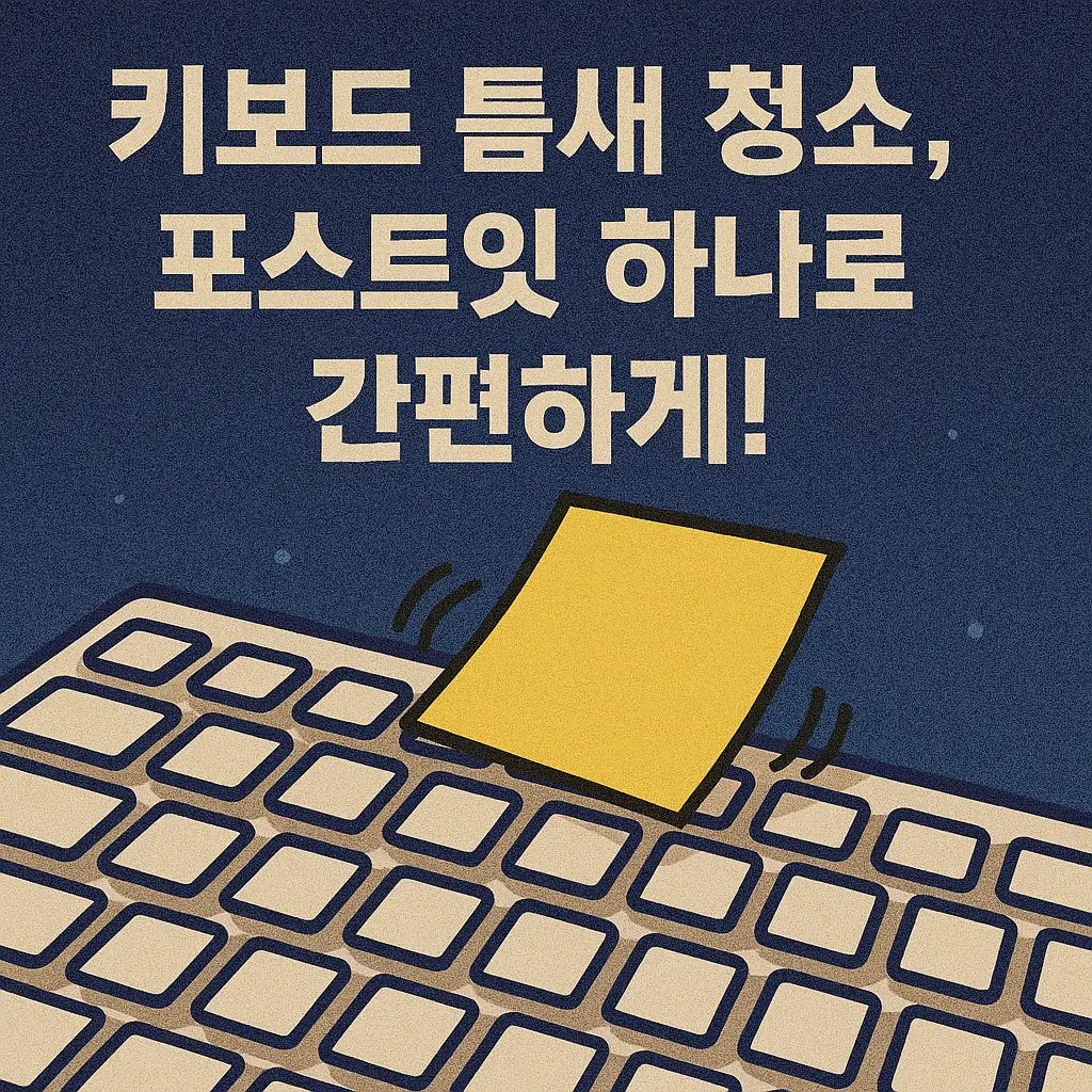 키보드 틈새 청소, 포스트잇 하나로 간편하게