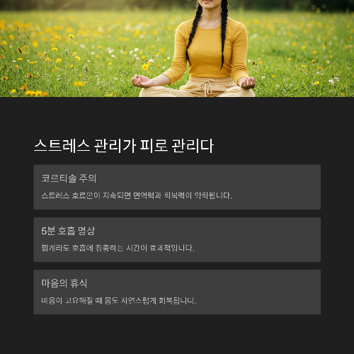 피로에 지지 않는 삶을 위한 7가지 건강 루틴