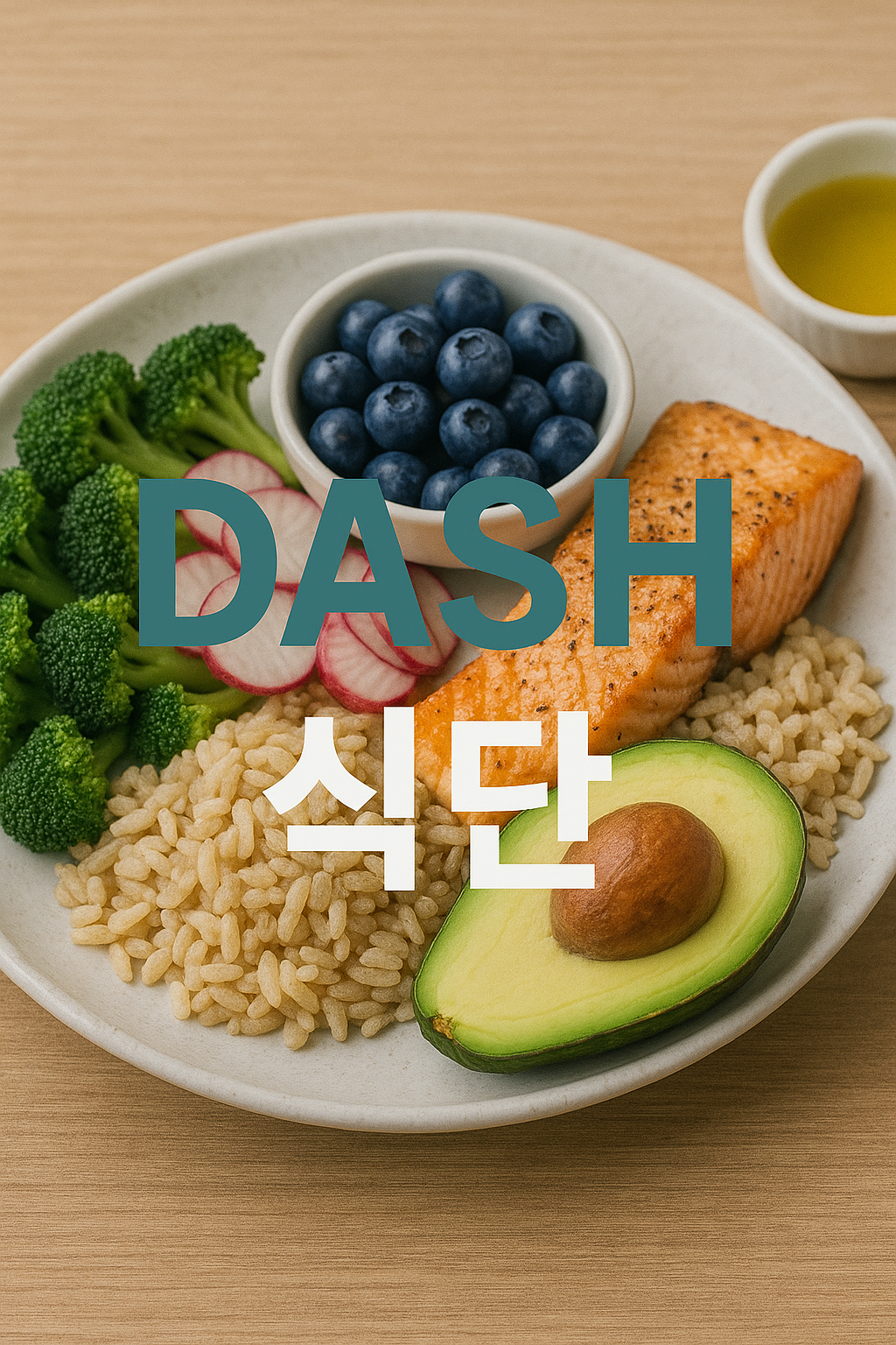 DASH식단 한 끼 예시 채소와 과일이 가득한 DASH 식단 한 끼