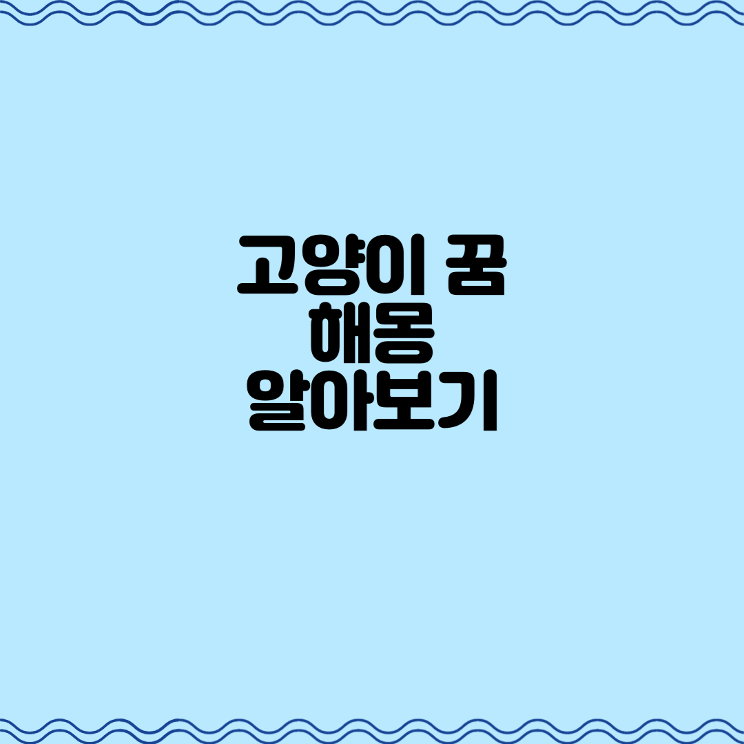  고양이 꿈 해몽 알아보기