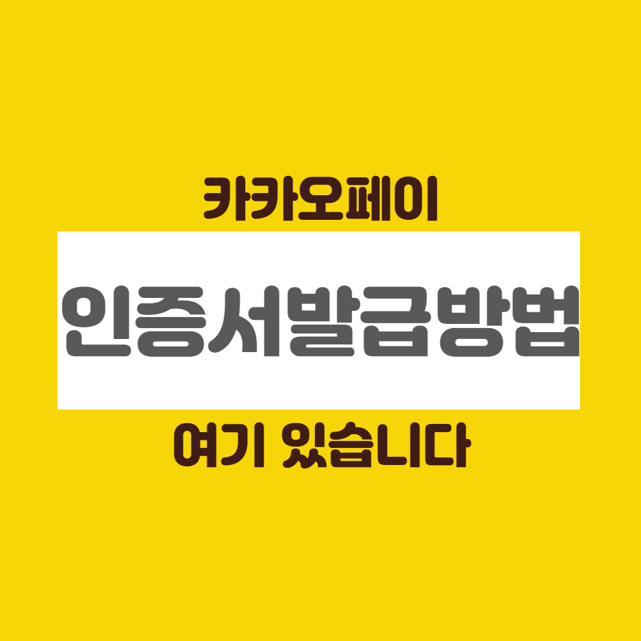  카카오페이 인증서 발급 방법 정리