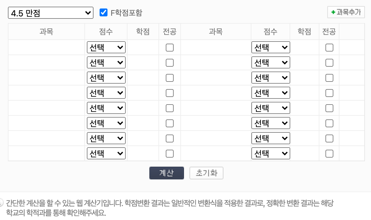  제일 쉬운 미리 대학교 학점 계산기 사용방법 (네이버 학점 계산기)