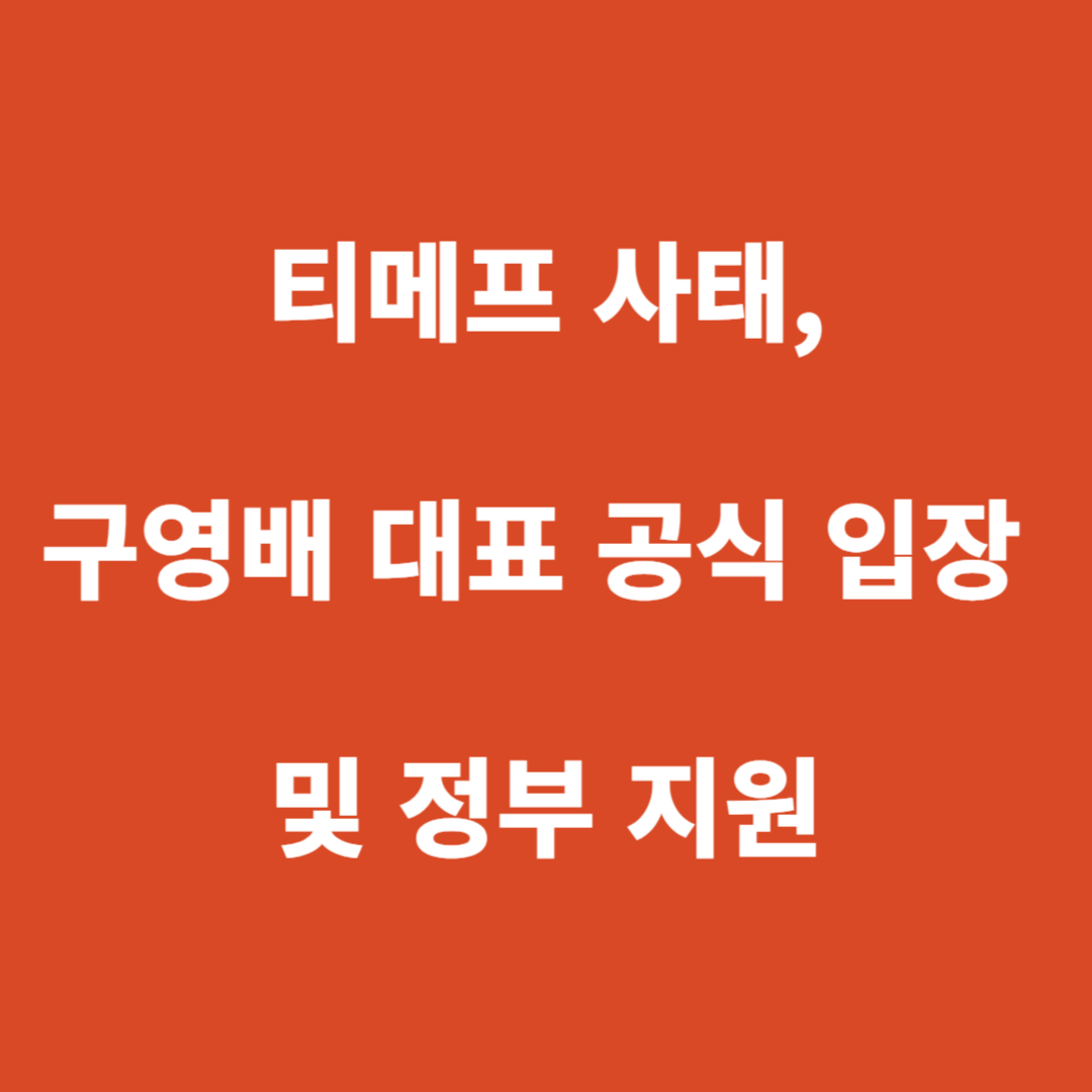 티메프 사태, 구영배 대표 공식 입장 및 정부 지원