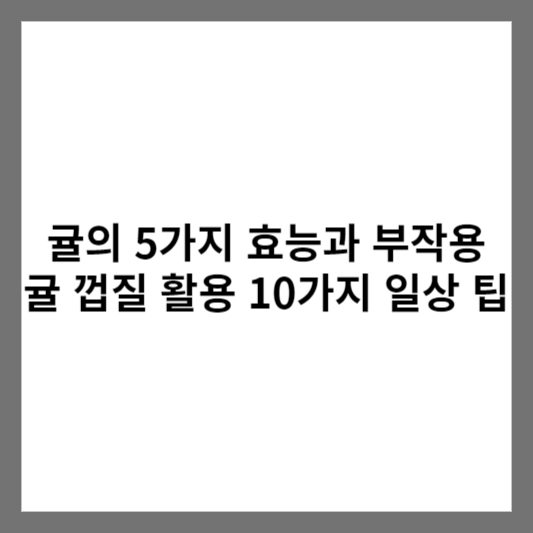 귤의 5가지 효능과 부작용 귤 껍질 활용 10가지 일상 팁 사진