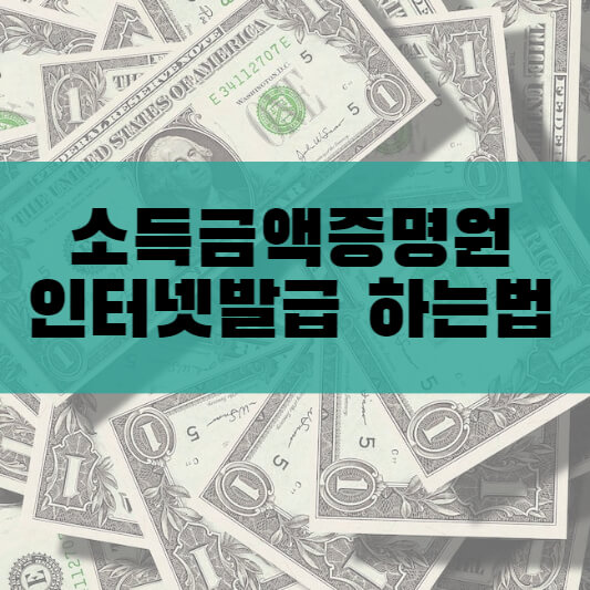  소득금액 증명서 인터넷발급 / 소득금액 증명원 홈택스 확인