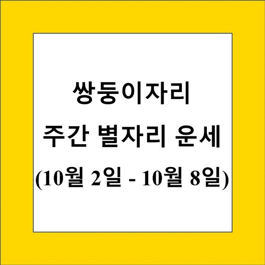 쌍둥이자리 주간 별자리 운세 제목 상자