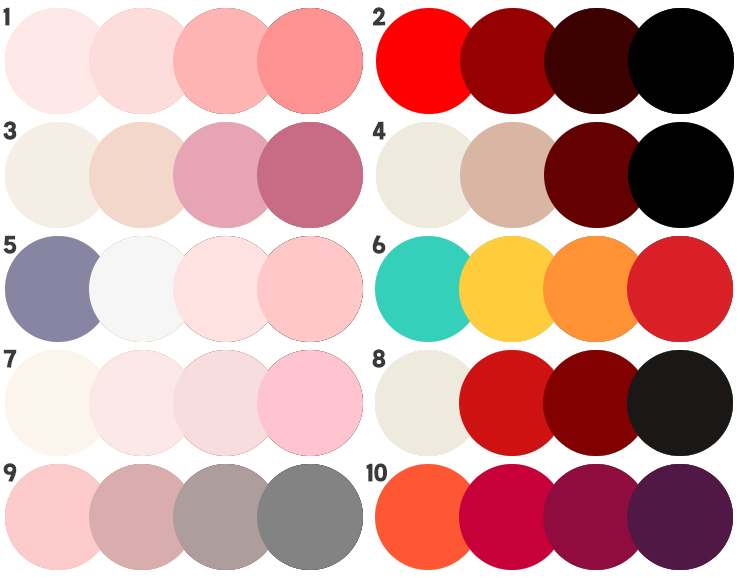 핑크 레드 계열 어울리는 색 조합