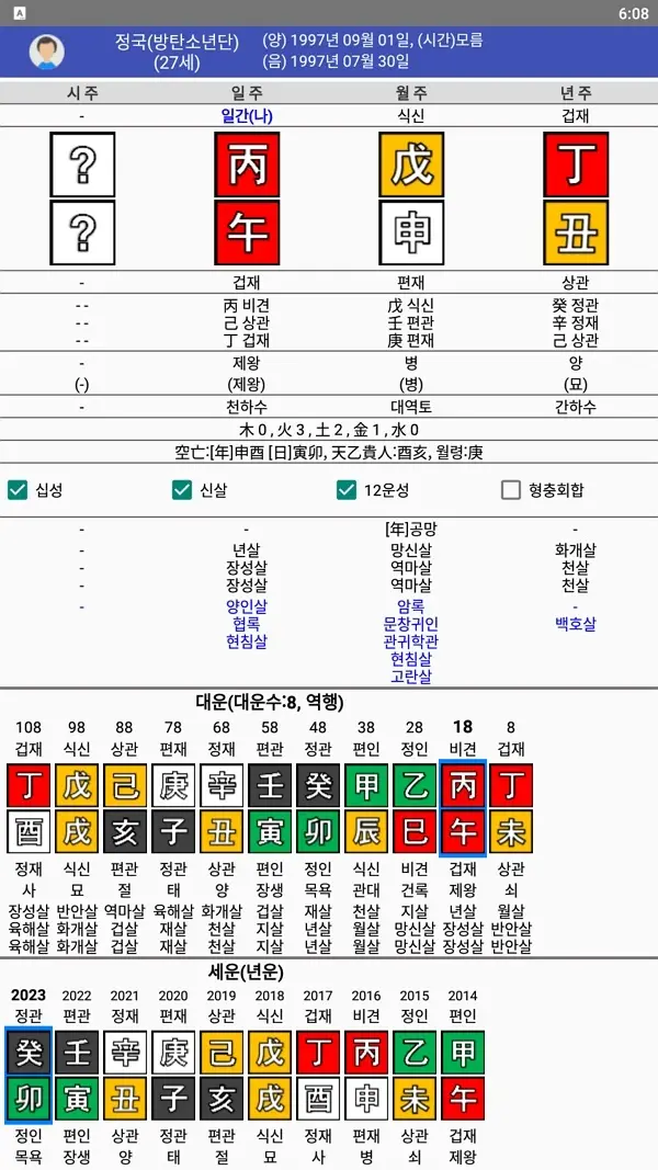 정국 사주