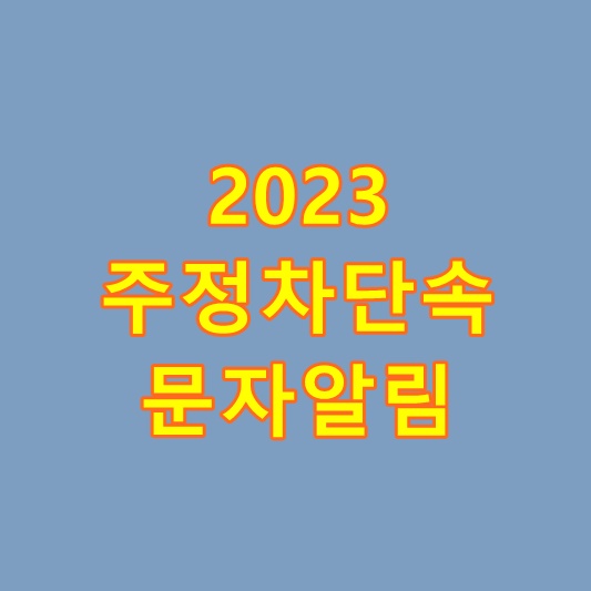  주차단속 알림서비스 단속 구역, 문자알림 필수