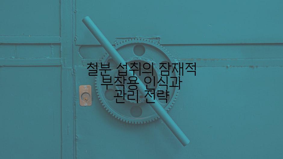 철분 섭취의 잠재적 부작용 인식과 관리 전략