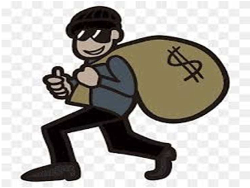 도둑이 돈을 훔쳐 도망간다