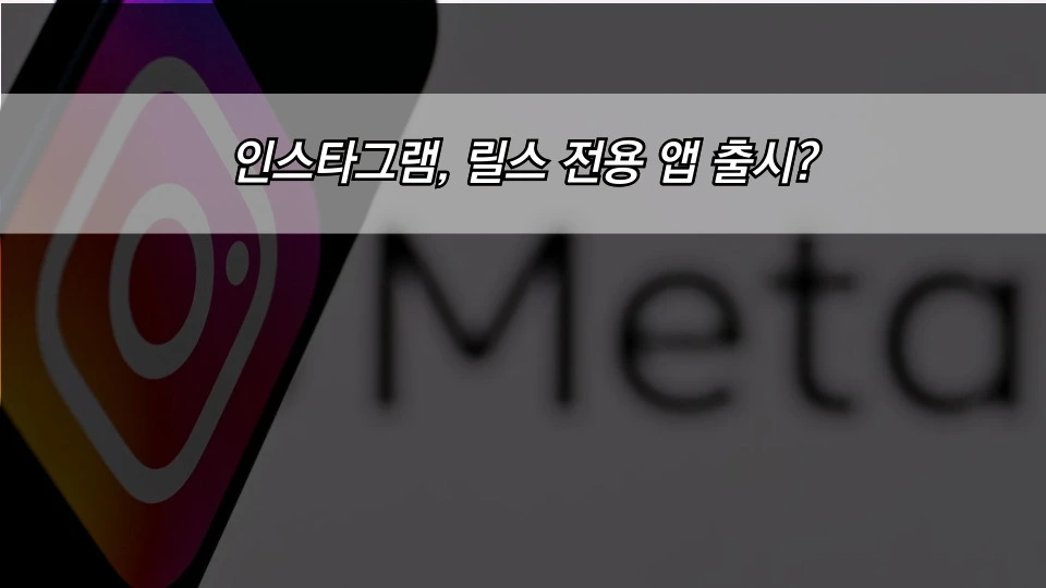 인스타그램, 릴스 전용 앱 출시?