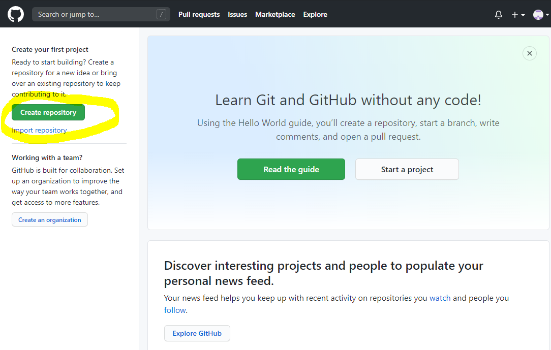  gitHub 나만의 레포지토리 생성하기.