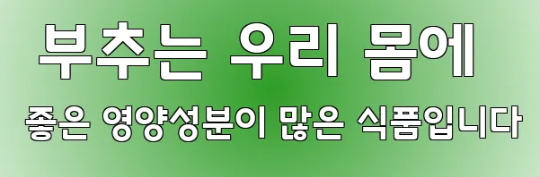  부추는 우리 몸에 좋은 영양성분이 많은 식품입니다