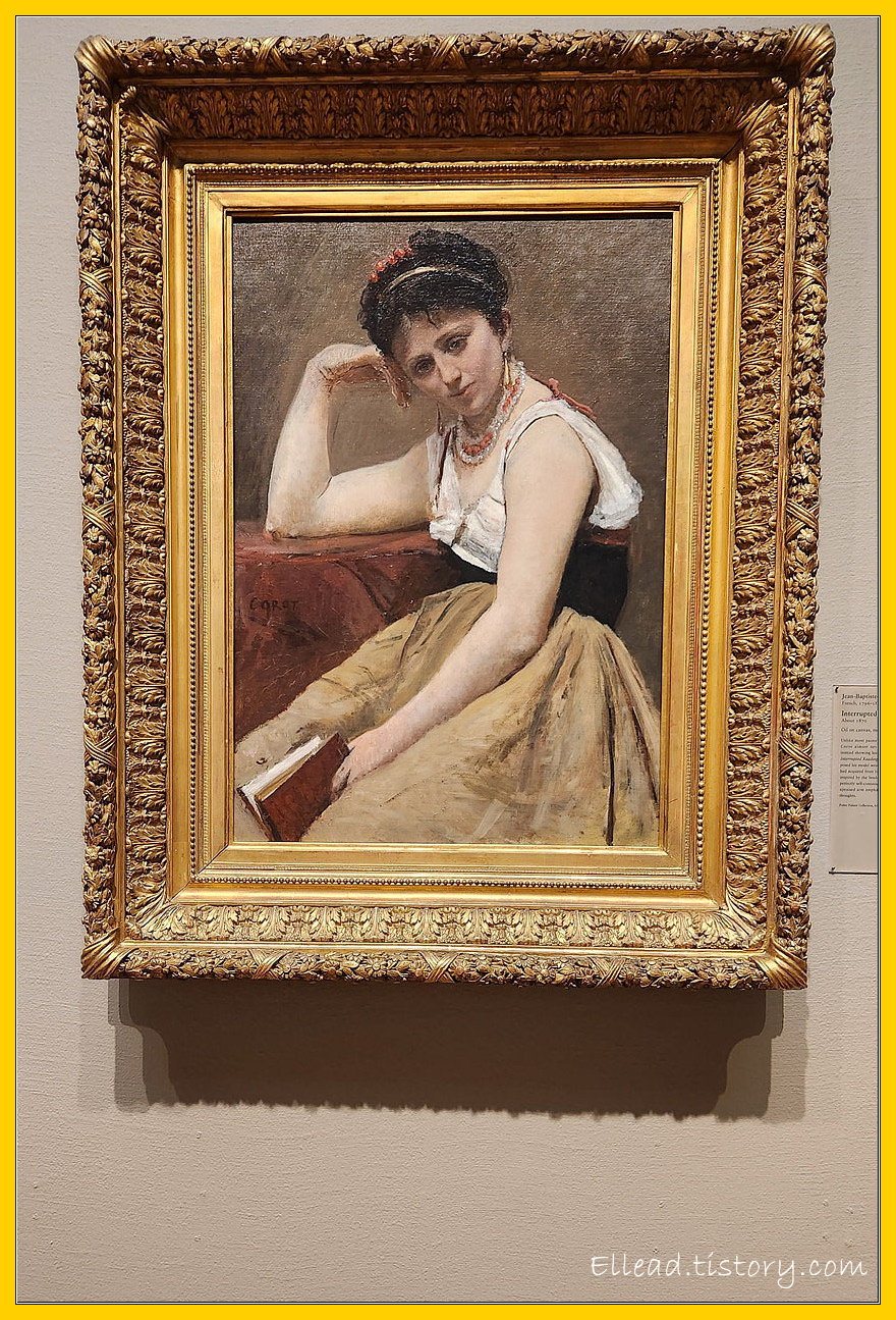 코로 Corot&#44; Interrupted reading&#44; 1870&#44; 시카고 미술관