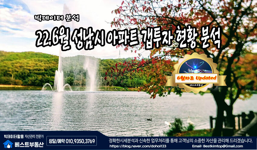  22.6월 용인시(수지) 아파트 갭투자 현황 분석!!!
