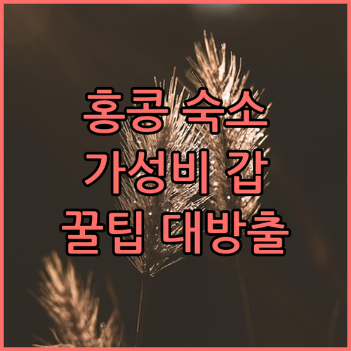 홍콩 가성비 숙소 TOP6 조식, 셔