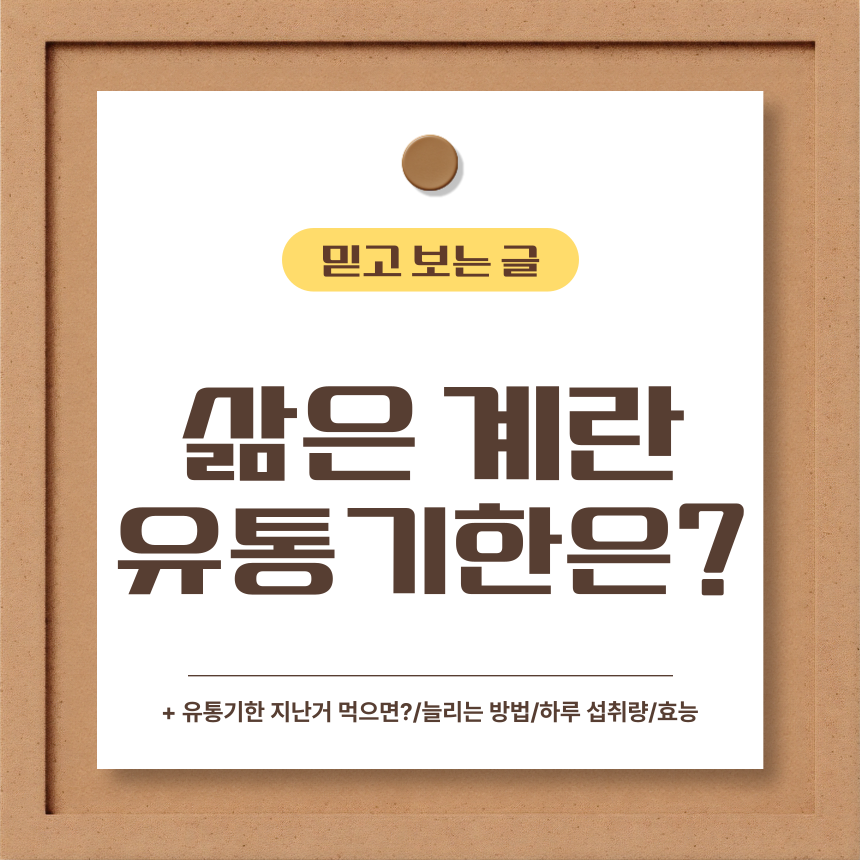  삶은 계란 유통기한은?