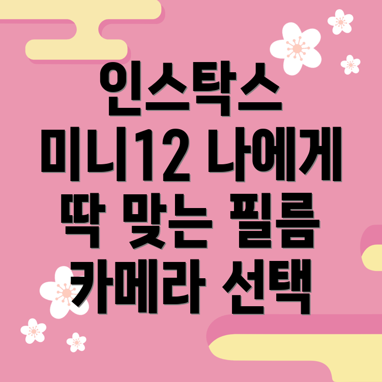 후지필름인스탁스미니12나에게딱맞는필름카메라선택가이드