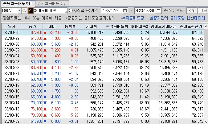 sk이노베이션 공매도