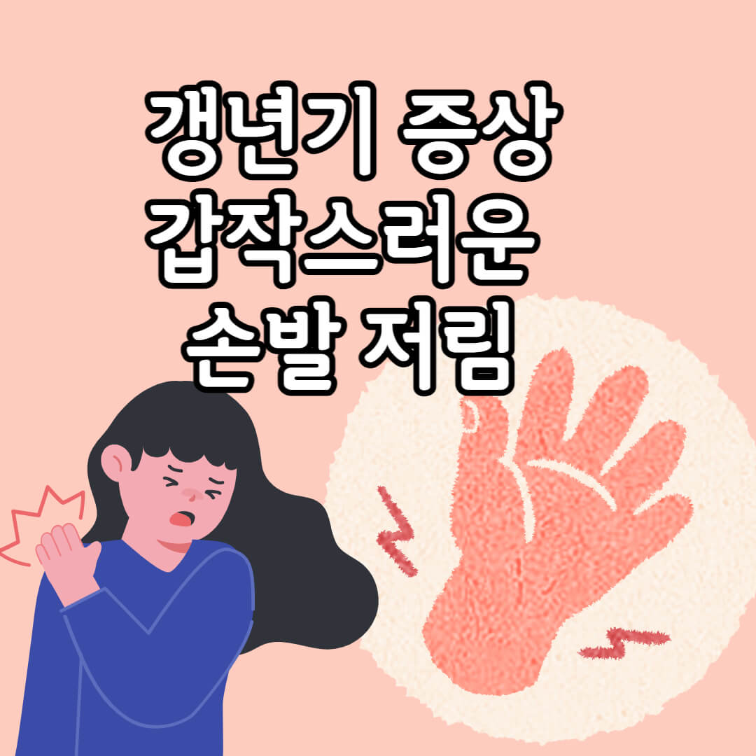  건강 정보 갱년기 증상 갑작스러운 손발 저림