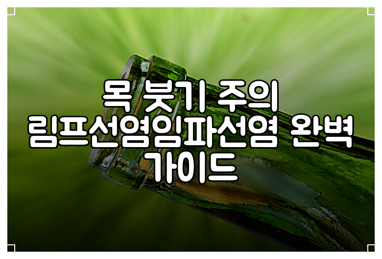 목 붓기 주의 림프선염임파선염 완벽 가이드
