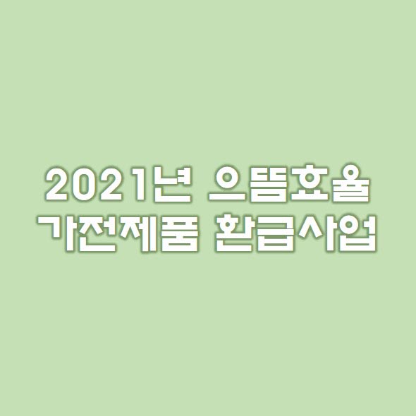 2021년 으뜸효율 1등급 가전제품 구입 환급사업