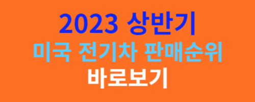 2023 상반기 미국 전기차 판매순위