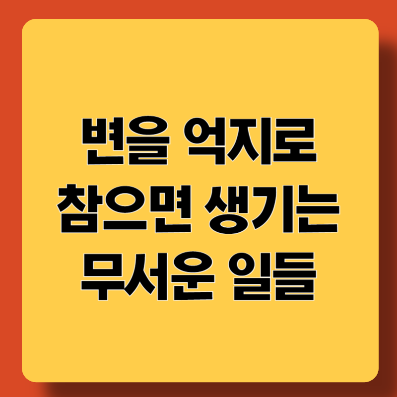 변을 억지로 참으면 안되는 이유에 대한 블로그 썸네일
