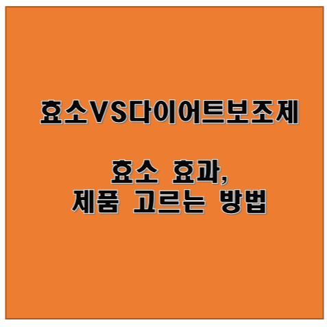  요즘핫한 효소 VS 다이어트보조제 선택하기