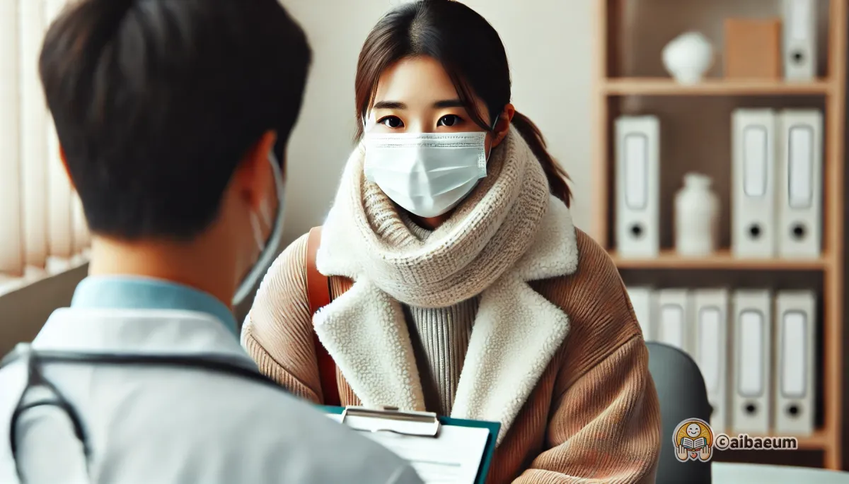 환자가-마스크를-쓰고-의사와-상담하고-있다