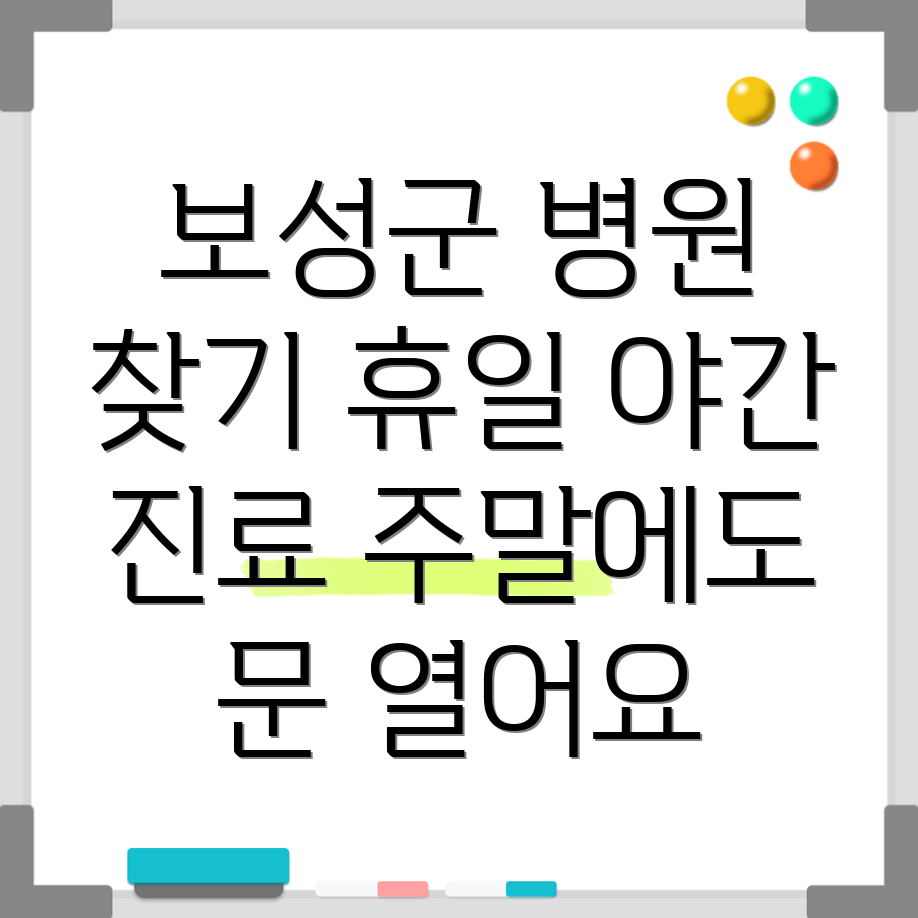 벌교읍 휴일 병원