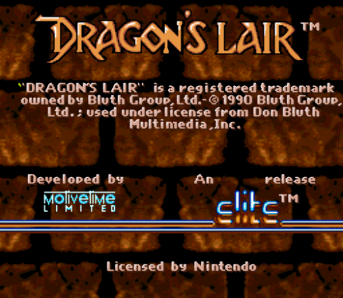 SNES ROMS - Dragon's Lair (EUROPE / 유럽판 롬파일 다운로드)