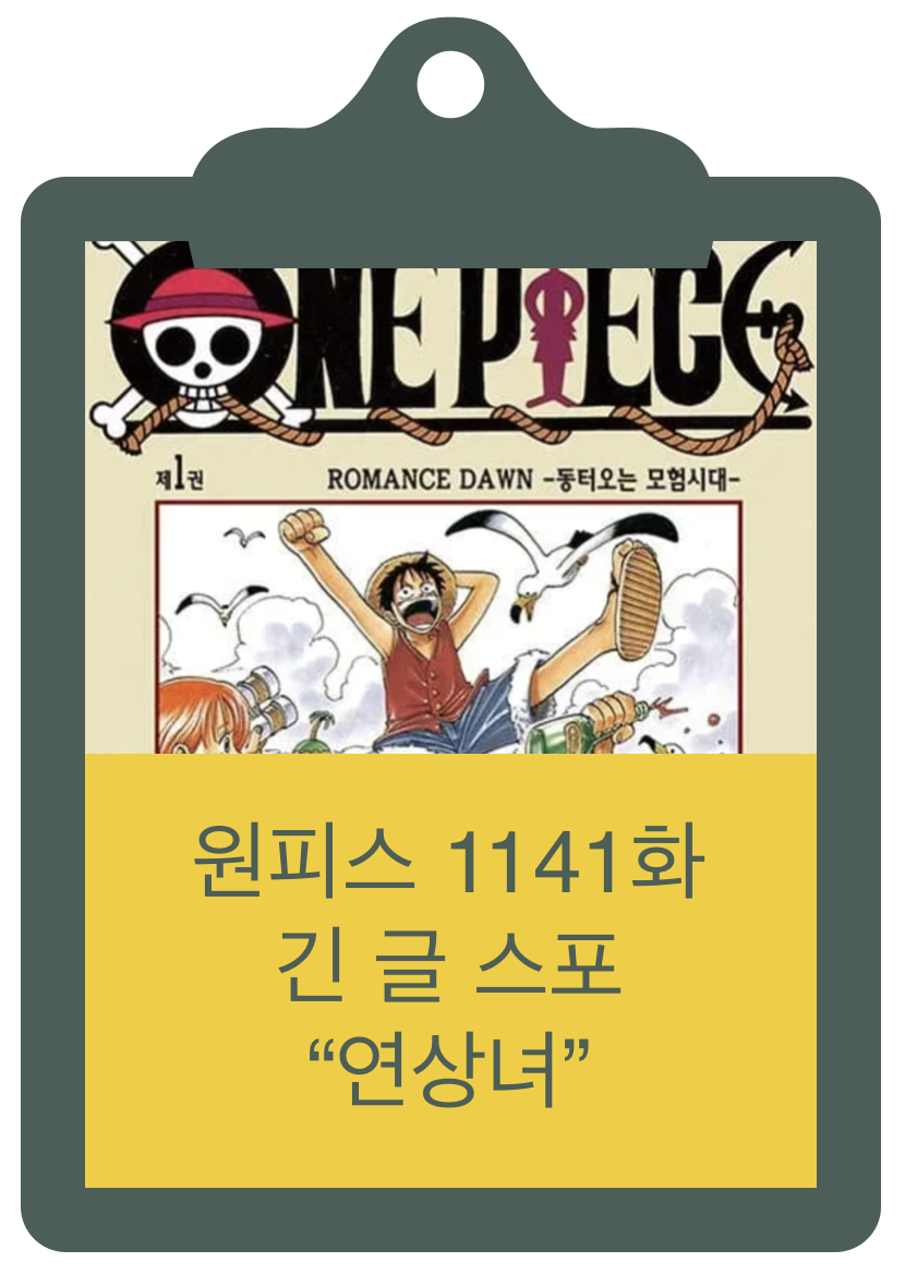 원피스 1141화 긴 글 스포 &quot;연상녀&quot;