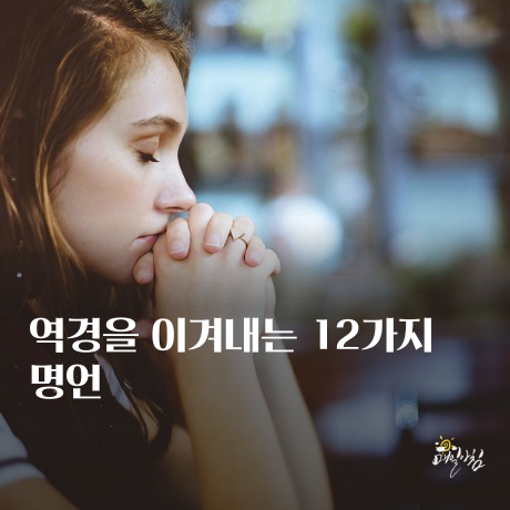  [매일아침좋은글] 역경을 이겨내는 12가지 명언