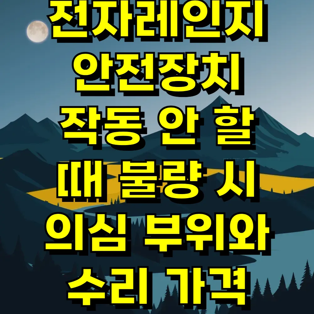 전자레인지 안전장치 작동 안 할 때 불량 시 의심 부위와 수리 가격